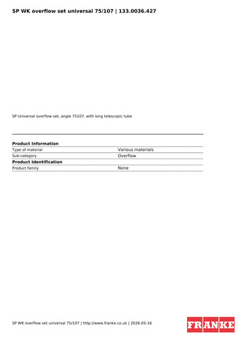 Franke overflow set - set, universal