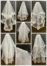 White Bridal Lace Veil on Comb