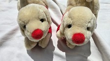 PAIR OF ANDREX PUPPY PLUSH SOFT TOYS, RED NOSE DAY 2007, 50% to COMIC RELIEF