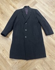 Crombie x John Lewis Men’s 100% Wool Formal Overcoat 44” Charcoal Grey Vintage*