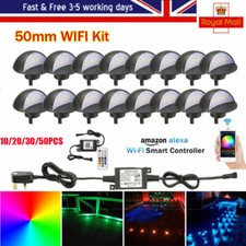 10-50Pcs 50mm WIFI Half Moon LED Decking Lights RGB Colour Changing Fence Lamps