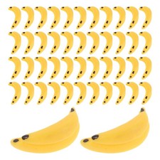  100pcs Mini Faux Banana: Miniature Fake Fruit Realistic Simulation Fruit