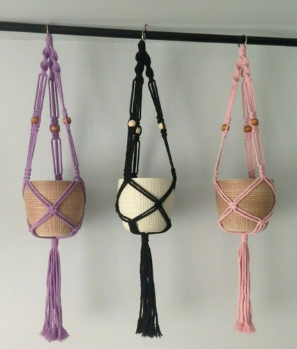 Macrame plant hanger - macrame, garden