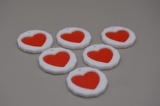 6x Trolley Coins 1£ Token With Heart for Supermarket Trolleys or Lockers v2