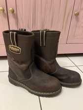 Dr Marten's Brown Leather Industrial Steel Cap Safety Rigger Boots Size 9