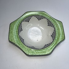SOHO POTTERY SOLIAN WARE  Art DECO IRONSTONE Small Bowl  Green & Black Spare