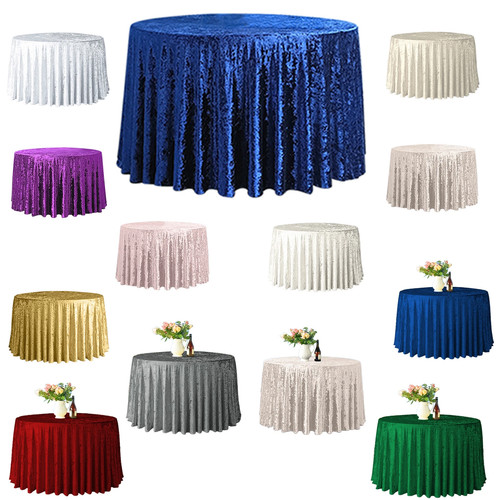Round crushed velvet - round,