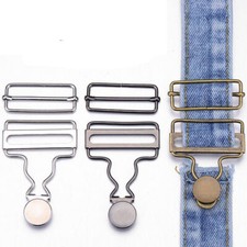 12 pcs Dungaree Fastener Overall Clip Suspender Buckle Strap Silver Bronze Black
