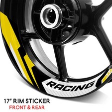 For Honda CB 600F Hornet 07-14 13 Wheel Inner Rim Stickers 17" Racing Yellow S13