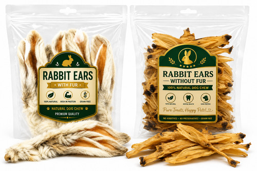 100 natural rabbit ears - 100%, with