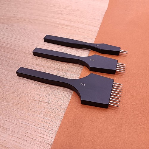 Leather craft round - leather, black