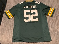 Green Bay Packers NFL Jersey Home Large No.52 Mathews 25” Pit To Pit