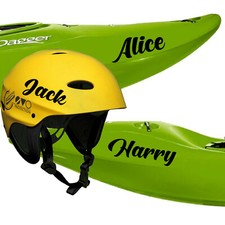 Personalised Kayak Name Sticker Decal,Canoe Helmet Name Sticker Decal. FT4
