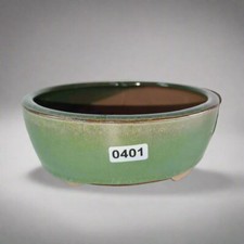 13cm Glazed Bonsai Pot | Oval
