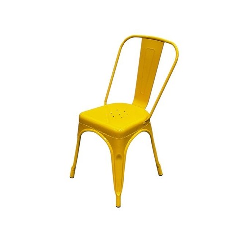 Yellow metal dining chairs - metal,