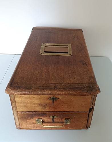 Antique wooden cash till