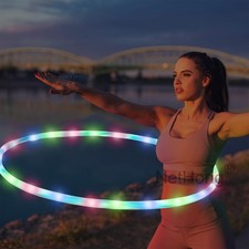 LED Hula Hoop Adults and Kids with Changing LED Lights Lightweight for Exercise~