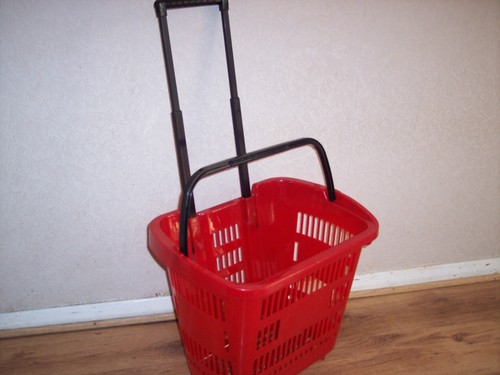 Plastic shopping trolley - plastic,