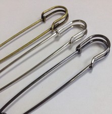 3" Kilt Pins Classic Shape Large Colour / Pack Sizes Silver / Brass / Gunmetal