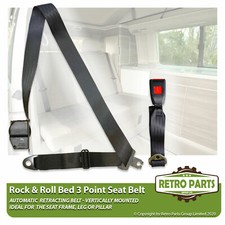 Rock & Roll Bed 3 Point Inertia Seat Belt Kit Black for VW Transporter Approved