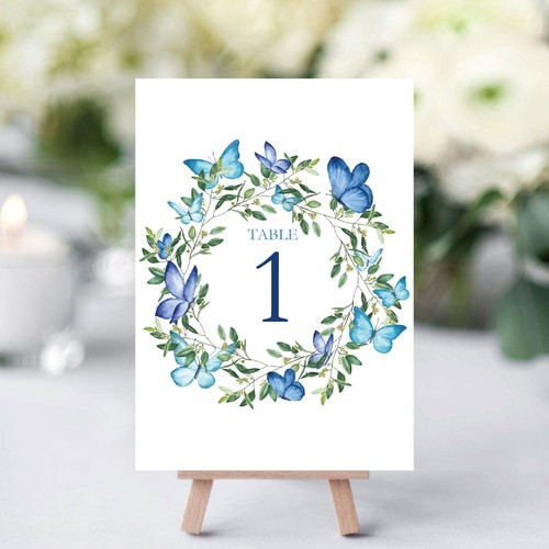 Blue butterfly floral wedding - blue,