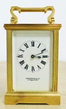 Vintage English 8 Day Gilt Brass Garrard & Co Ltd Timepiece Carriage Clock