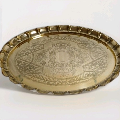 Vintage brass tray - brass, 19th