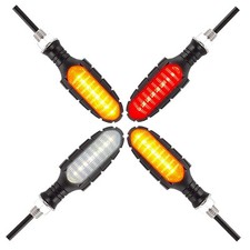 4x 16LED Motorcycle Flowing Turn Signal Indicators Warning Brake Lights E-marked