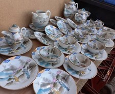Vintage Old RetroAntique Oriental Japanese Chinese China large tea coffee set 38
