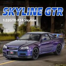 1:32 Nissan Skyline GTR R34 JDM Diecast Toy Car Model