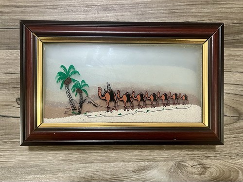 Framed camel caravan picture - framed,