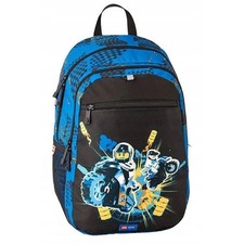 Lego Small Extended City Race School Bag 2 Compartment Kids Black Backpack