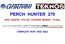 CLEARANCE GRAUVELL TEKNOS PERCH HUNTER 2pc 9ft CARBON LURE ROD FISHING SPINNING