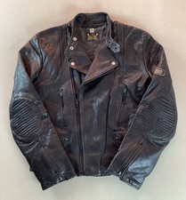 Vintage Sylman Leather Biker Jacket Cafe Racer Jacket Black Size 40
