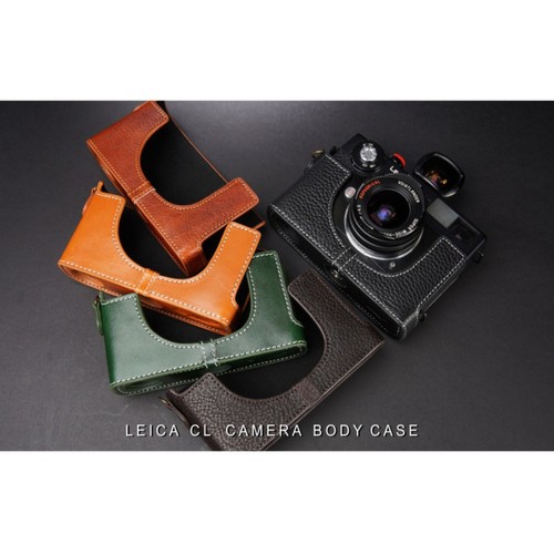 Cowhide camera bag half case - camera,