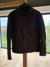 Wallace Sacks  Men’s Brown Leather Pig Split Wax Bomber Jacket Size Medium 