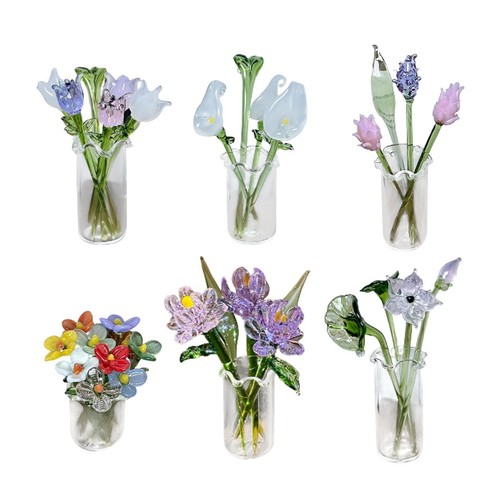 Glass flowers figurine with - flowers,