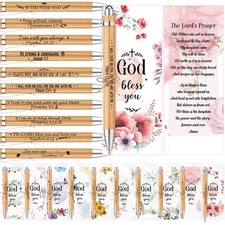 Set bible verse bamboo pens - 50,
