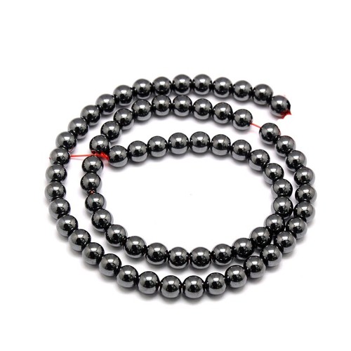 Hematite gemstone 6mm - gemstone,