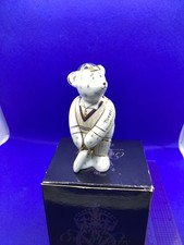ROYAL CROWN DERBY MINIATURE CRICKETER BEAR 20/20 2010 WITH BOX. 
