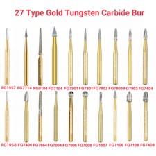 Dental Gold High Speed Tungsten Carbide Burs Trimming Finishing Friction Grip