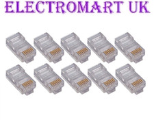 10 X RJ45 CAT5 CAT5E NETWORK ETHERNET CONNECTORS MODULAR PLUGS  