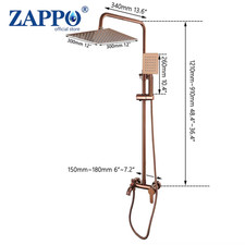 ZAPPO Solid Brass Rose Golden Shower Faucet Set Pink Bathroom Bathtub Mixer Rain