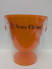 Vintage Retro Veuve Clicquot Luxury Champagne Ice Bucket Clear Acrylic Orange 