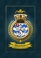 HMS CHURCHILL SHIPS BADGE/CREST - HUNDREDS OF HM SHIPS IN STOCK