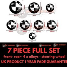 7x BMW Black & White Emblem