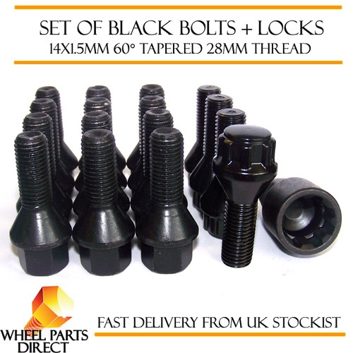 Black bolts locks - bolts, (12+4)