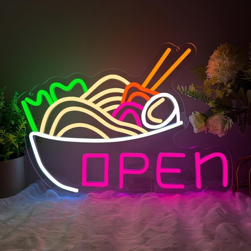 Open neon sign - bowl,