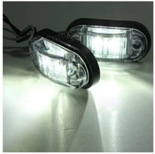 12v 24v Side Marker LED Lights White 2 LED 2 piece kit For cars trucks trailers