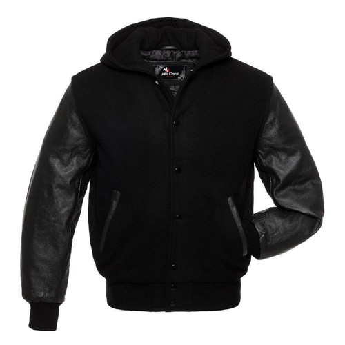 Black varsity hoodie - black,